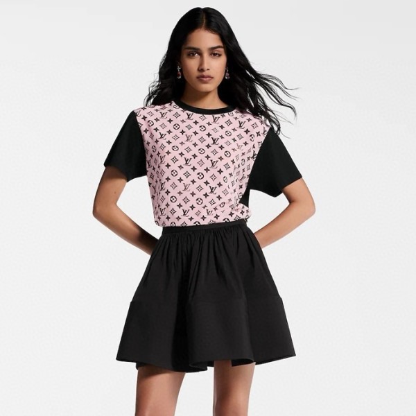 ❤루이비통 여성 워시드 모노그램 프론트 티셔츠 - Louis vuitton Womens Washed Monogram Front Tshirt - lvc7341x