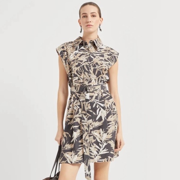 ❤브루넬로쿠치넬리 여성 허바리움 프린트 폰지 드레스 - Brunello Cucinelli Womens Herbarium Print Pongee Dress - brc7405x