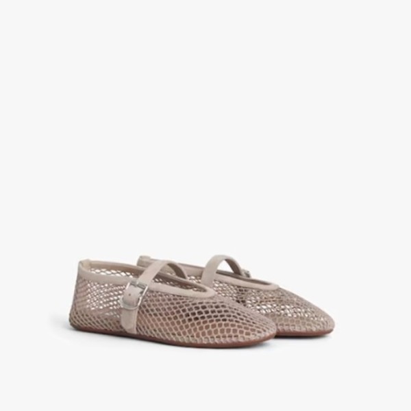 ❤알라이아 여성 피시넷 발레 플랫 슈즈 - Alaia Womens Fishnet Ballet Flat Shoes - als6236x