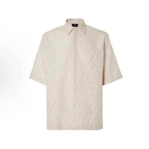 ❤펜디 남성 리넨 FF 자카드 셔츠 - Fendi Mens  Linen FF Jacquard Shirt - fec7534x