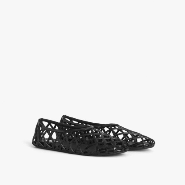 ❤알라이아 여성 페이턴트 케이지 발레 플랫슈즈 - Alaia Womens Patent Cage Ballet Flats - als6250x