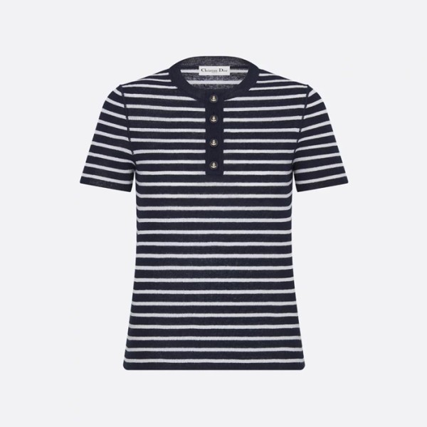 ❤디올 여성 마리니에르 니트 반팔티 - Dior Womens Mariniere Tshirts - dic7535x