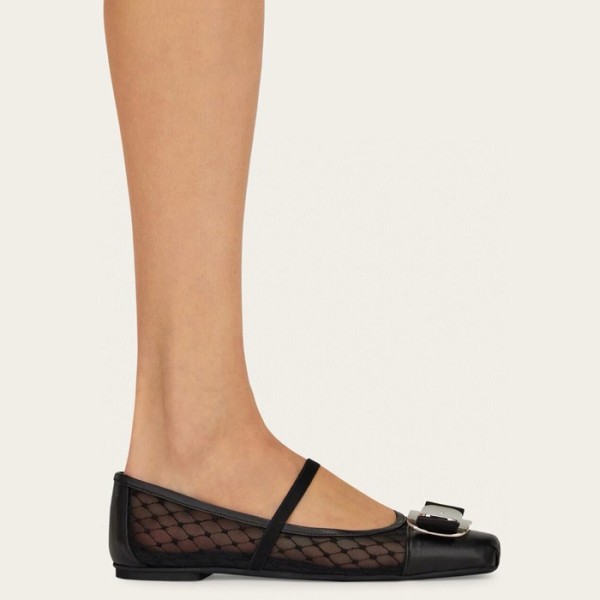 ❤페라가모 여성 뉴 바라 플레이트 발레 플랫 - Salvatore Ferragamo Womens New Bara Plate Ballet Flats - fes6254x