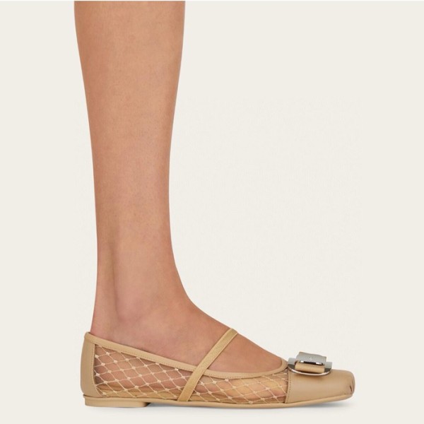 ❤페라가모 여성 뉴 바라 플레이트 발레 플랫 - Salvatore Ferragamo Womens New Bara Plate Ballet Flats - fes6255x