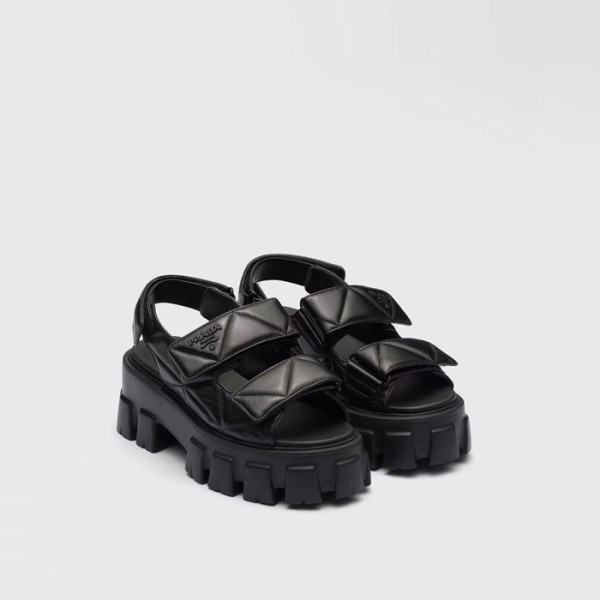 ❤프라다 여성 모놀리스 나파 가죽 샌들 - Prada Womens Monolith Napa Leather Sandals - prs6256x