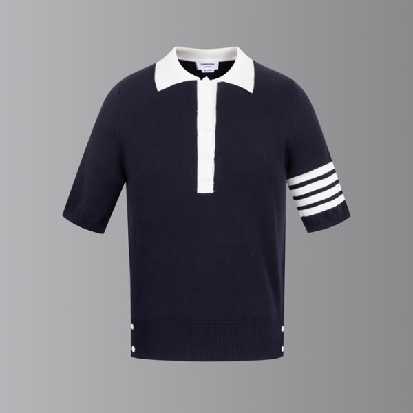 ❤톰브라운 여성 폴로 니트 반팔티 - Thom Browne Womens Polo Knit - thc7665x