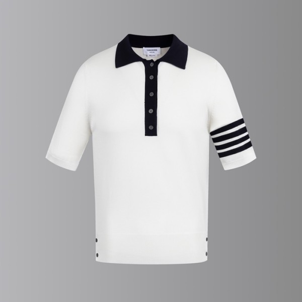 ❤톰브라운 여성 폴로 니트 반팔티 - Thom Browne Womens Polo Knit - thc7667x