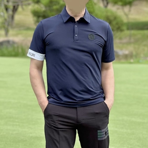 ❤[AMAZINGCRE] 어메이징크리 남성 에어로 쉴드 카라 쇼츠 티셔츠 - gol1721x