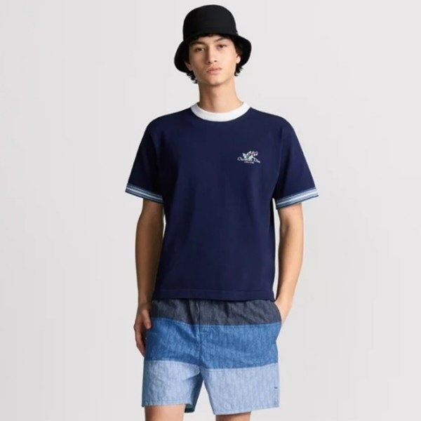 ❤디올 남성 꾸뛰르 은방울꽃 티셔츠 - Dior Mens Couture Silver Bell Flower TShirt - dic7742x