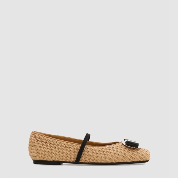 ❤페라가모 여성 뉴 바라 플레이트 발레 플랫 - Salvatore Ferragamo Womens New Bara Plate Ballet Flats - fes6344x