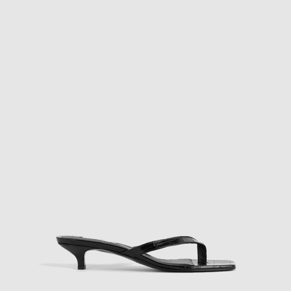 ❤토템 여성 크로커 엠보스드 힐드 플립 플랍 - Toteme Womens Crocker Embossed Heeled Flip Flop - tos6361x