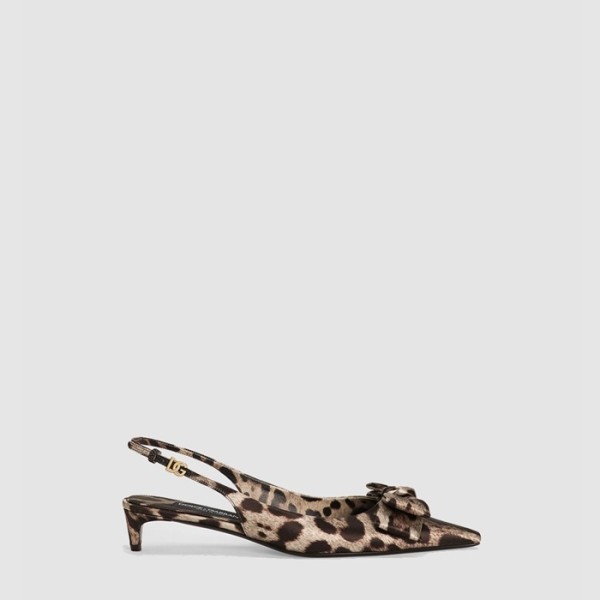 ❤돌체앤가바나 여성 레오파드 프린트 새틴 슬링백 - Dolce&Gabbana Womens Leopard Print Satin Slingback - dos6390x