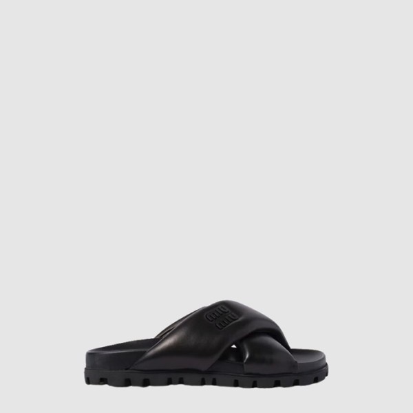 ❤미우미우 여성 나파 슬라이드 - Miumiu Womens Nappa Slides - mis6504x