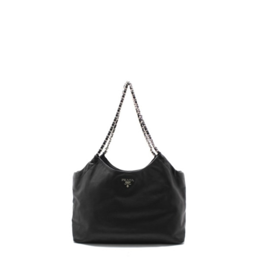 ❤프라다 여성 소프트 은장 체인 카바스 쇼퍼백 BR4487 - Prada Womens Soft Calfskin Silver Chain Cabas Shopper Bag - prb7759x