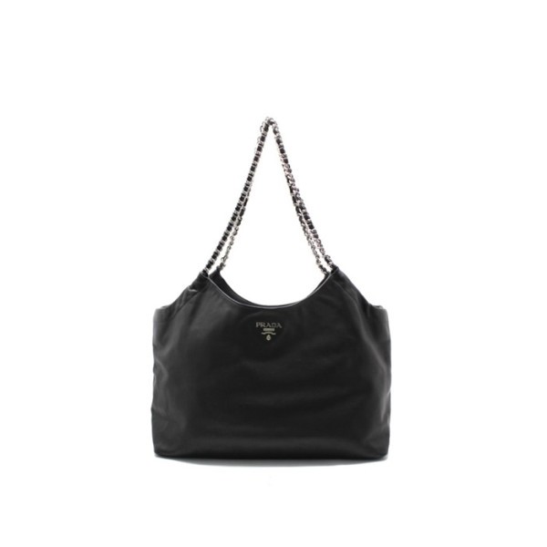 ❤프라다 여성 소프트 은장 체인 카바스 쇼퍼백 BR4487 - Prada Womens Soft Calfskin Silver Chain Cabas Shopper Bag - prb7759x