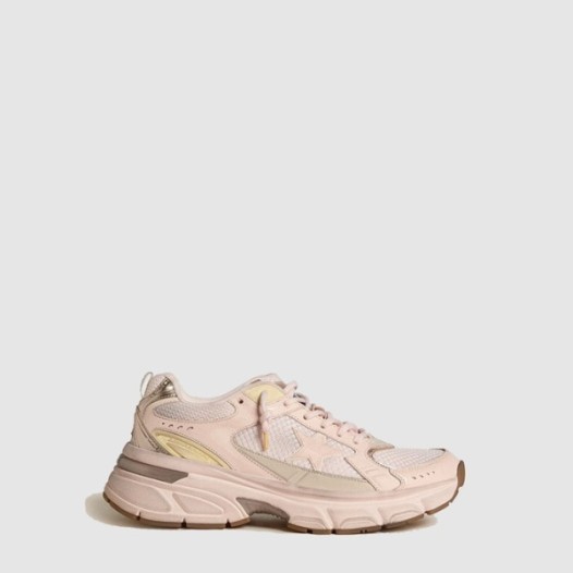 ❤골든구스 여성 핑크 레더 메쉬 어퍼 스타 스니커즈 - Golden Goose Womens Pink Leather Mesh Upper Star Sneaker - gos6583x