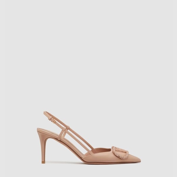 ❤발렌티노 여성 브이로고 시그니처 슬링백 펌프스 - Valentino Womens Calfskin V-Logo Signature Slingback Pumps - vas6690x