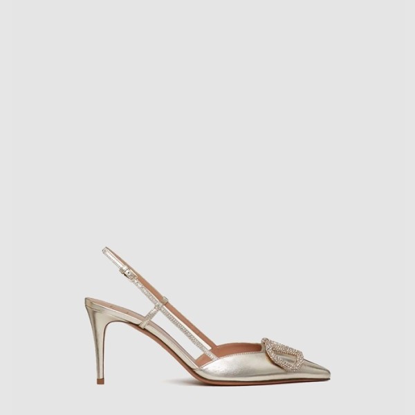 ❤발렌티노 여성 브이로고 시그니처 슬링백 펌프스 - Valentino Womens Calfskin V-Logo Signature Slingback Pumps - vas6691x