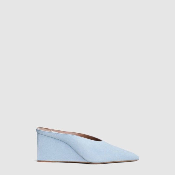 ❤알라이아 여성 새틴 큐브 웨지 뮬 - Alaia Womens Cube Wedge Mules In Satin - als6709x