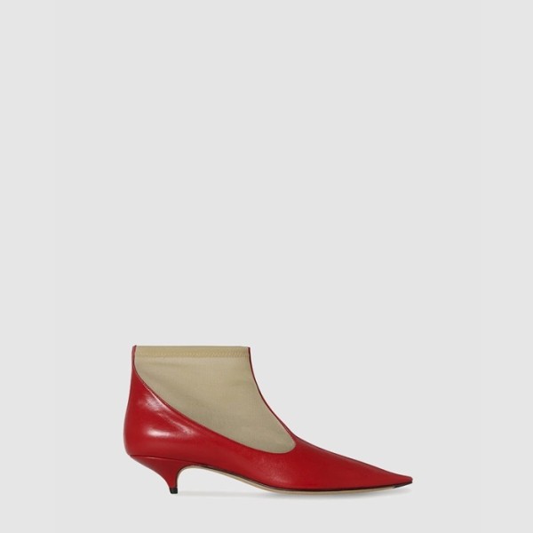 ❤더 로우 여성 메시 나일론 & 가죽 부티 - The Row Womens Mesh Nylon & Leather Booties - ths6736x