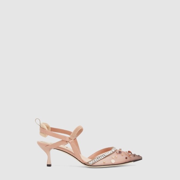 ❤펜디 여성 콜리브리 미디엄 힐 슬링백 - Fendi Womens Colibri Medium Heel Slingback - fes6742x