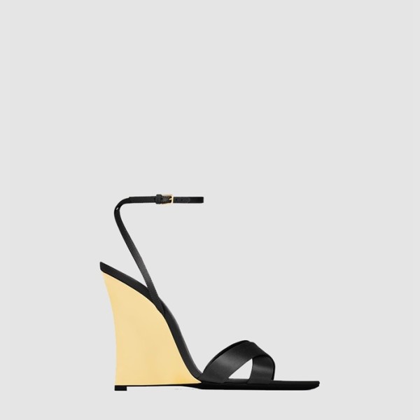 ❤입생로랑 여성 새틴 크레이프 소재 Lucienne 웨지 - Saint Laurent Womens Satin Crepe Material Lucienne Wedge - yss6815x