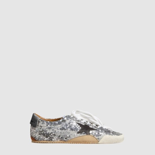 ❤골든구스 여성 실버 시퀸 트루스타 - Golden Goose Womens Silver Sequin Truestar - gos6822x