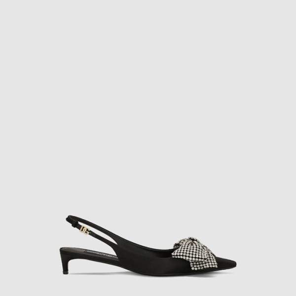 ❤돌체앤가바나 여성 라인스톤 새틴 슬링백 - Dolce&Gabbana Womens Rhinestone Satin Slingback - dos6838x