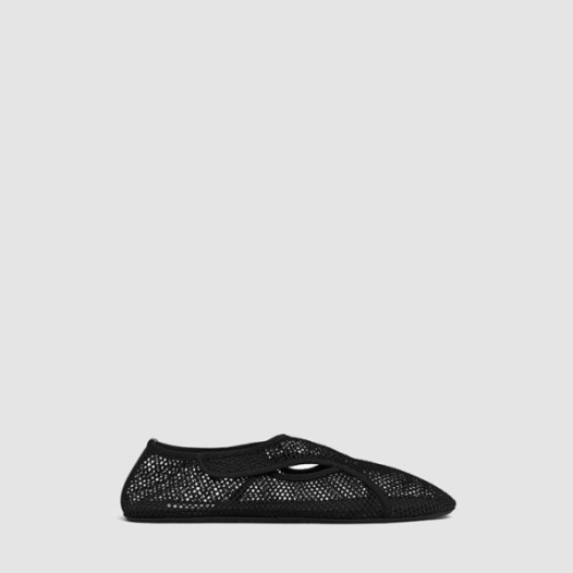❤알라이아 여성 피시넷 로우 뱀프 발레 플랫 슈즈 - Alaia Womens Fishnet Material Low Vamp Ballet Flat Shoes - als6909x