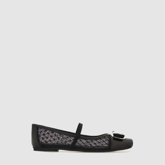 ❤페라가모 여성 뉴 바라 플레이트 발레 플랫 - Salvatore Ferragamo Womens New Bara Plate Ballet Flats - fes6953x
