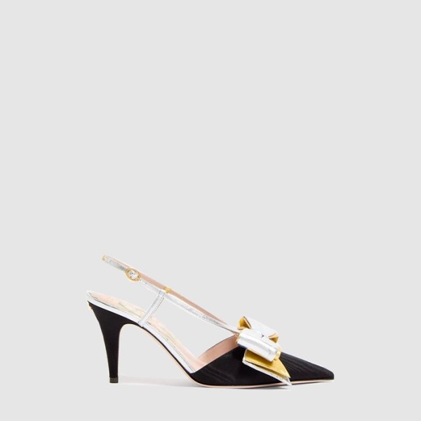 ❤발렌티노 여성 보와우 무아레 패브릭 슬링백 펌프스 - Valentino Womens Bowaou Moire Fabric Slingback Pumps - vas6980x