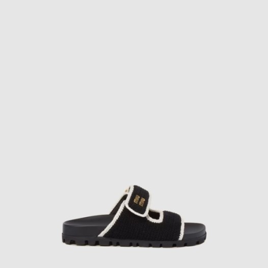 ❤미우미우 여성 크로셰 니트 슬라이드 - Miumiu Womens Crochet Knit Slide - mis6985x