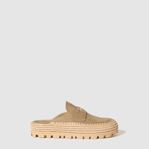 ❤미우미우 여성 스웨이드 라피아 플랫폼 뮬 - Miumiu Womens Suede Raffia Platform Mule - mis7003x