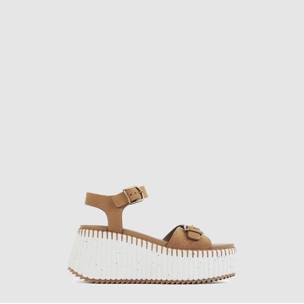 ❤끌로에 여성 NAMA 웨지 샌들 - Chloe Womens NAMA Wedge Sandals - chs7044x