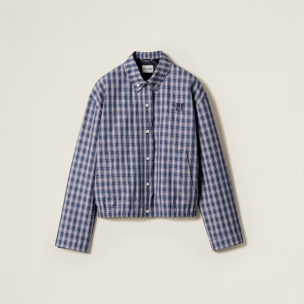 ❤미우미우 여성 체크 패브릭 블루종 재킷 - Miumiu Womens Fabric Blouson Jacket - mic7802x