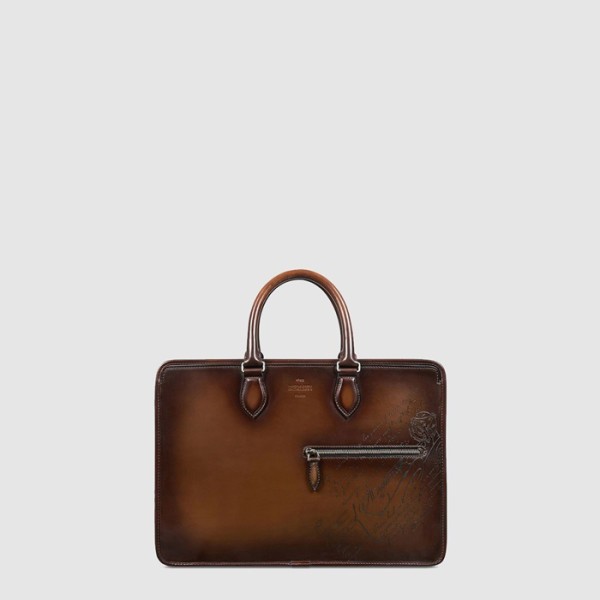 ❤벨루티 남성 원 주르 스크리토 레더 브리프케이스 - Berluti Mens One Jour Scritto Leather Briefcase - beb7881x