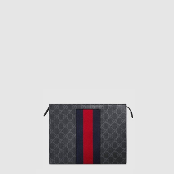 ❤구찌 남성 GG 수프림 캔버스 웹 파우치 - Gucci Mens GG Supreme Canvas Web Pouch - gub8023x
