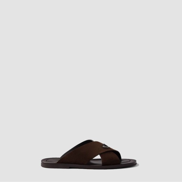 ❤프라다 남성 스웨이드 크리스크로스 슬라이드 - Prada Mens Suede Crisscross Slides - prs7233x
