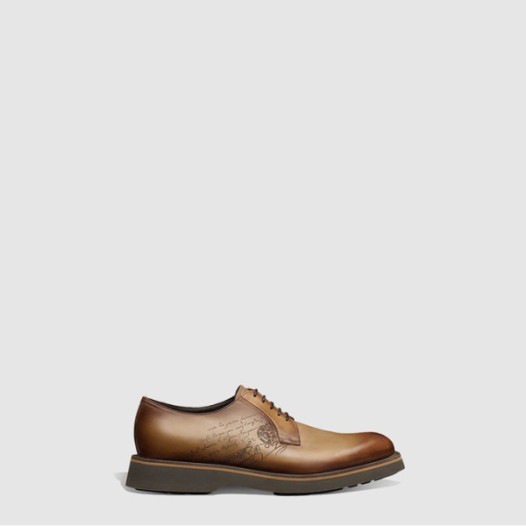 ❤벨루티 남성 뉴 알레시오 스크리토 레더 더비 - Berluti Mens New Alessio Scritto Leather Derby - bes7494x