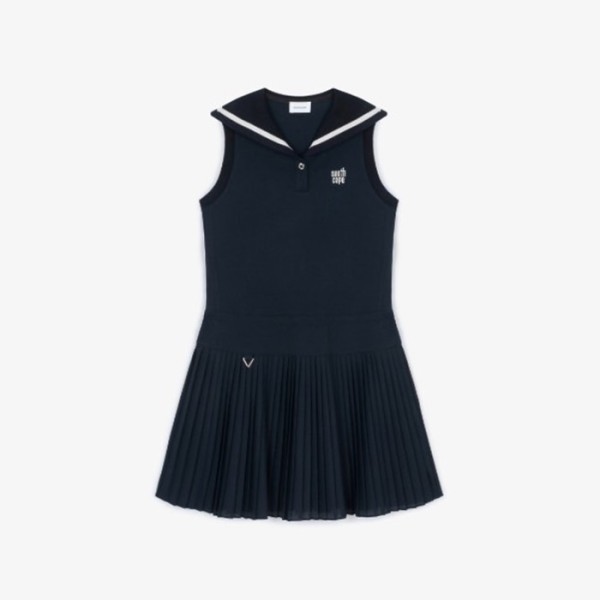 ❤[SOUTHCAPE] 사우스케이프 여성 세일러 카라 플리츠 원피스 - gol1803x