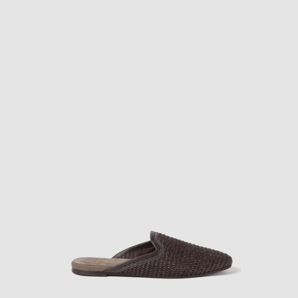 ❤브루넬로 쿠치넬리 여성 테크노 라피아 슬리퍼 - Brunello Cucinelli Womens Techno Raffia Slippers - brs7986x