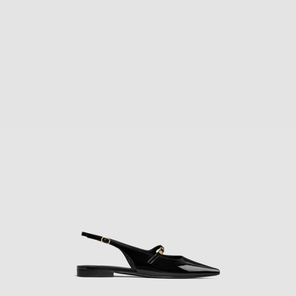 ❤셀린느 여성 주디 플랫 슬링백 페이턴트 카프스킨 - Celine Judy Flat Slingback Patent Calfskin - ces8060x