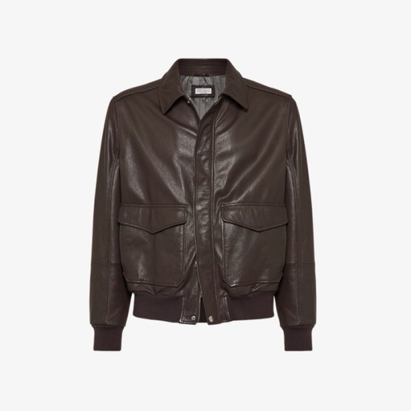❤브루넬로쿠치넬리 남성 가죽 자켓 - Brunello Cucinelli Mens Leather Jacket - brc8153x