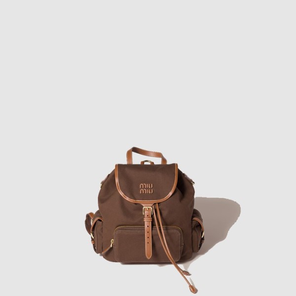 ❤미우미우 여성 캔버스 및 가죽 백팩 - MiuMiu Womens Canvas and Leather Backpack - mib9596x