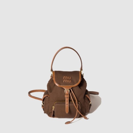 ❤미우미우 여성 캔버스 및 가죽 백팩 - MiuMiu Womens Canvas and Leather Backpack - mib9597x