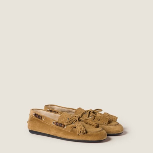 ❤미우미우 여성 스웨이드 태슬 로퍼 - Miu Miu Womens Suede Tassel Loafers - mis8193x