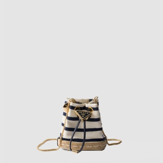 ❤프라다 여성 스트라이프 패브릭 미니 파우치 1NR16H - Prada Womens Striped Fabric Mini Pouch - prb10195x