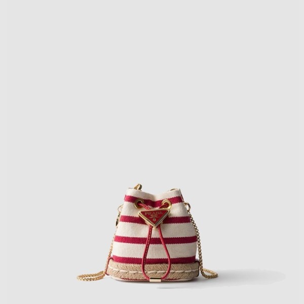 ❤프라다 여성 스트라이프 패브릭 미니 파우치 1NR16H - Prada Womens Striped Fabric Mini Pouch - prb10196x