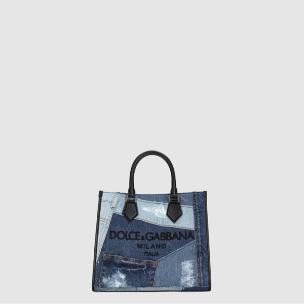 ❤돌체앤가바나 남/녀 로고 장식 패치워크 에지 쇼퍼백 - Dolce&Gabbana Unisex Logo-embellished Patchwork Edge Shopper Bag- dob10286x