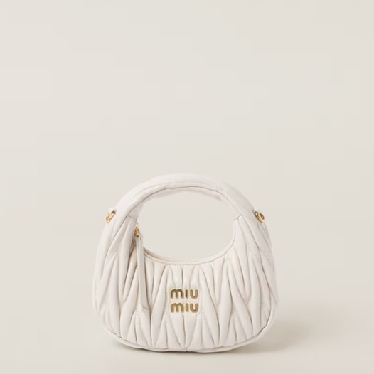 ★미우미우 여성 완더 마테라쎄 호보 미니 백 - Miumiu Wander Matelasse Hobo Bag Mini